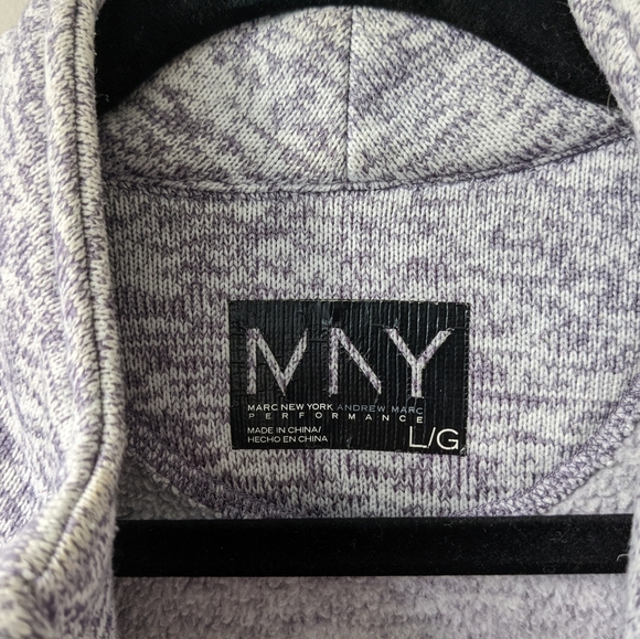 White and purple Marc NYC sweater knit sweatshirt - Picture 3 of 5
